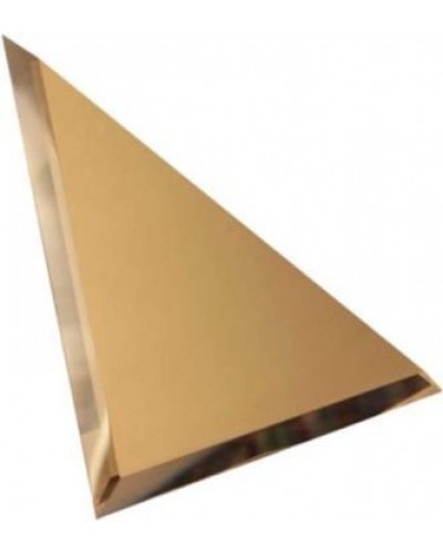 Плитка Треугольная зеркальная бронзовая матовая с фацетом 10мм 25x25