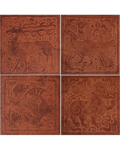 Плитка Родос коричневая декоративная 33x33