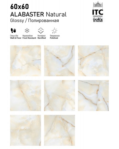 Керамогранит Alabaster Natural Glossy 60x60