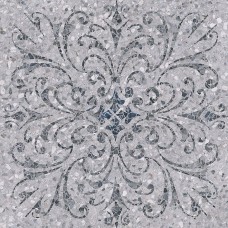 Керамогранит Терраццо серый обрезной Декорированный 60x60