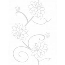 Плитка Куршевель белая цветы 33x44