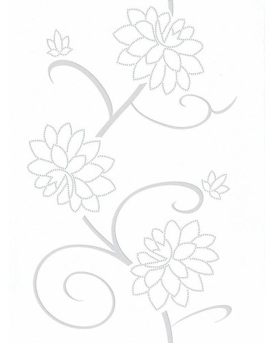 Плитка Куршевель белая цветы 33x44