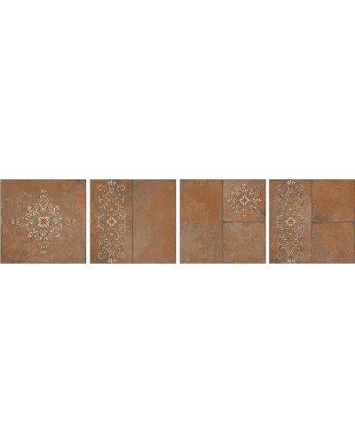 Керамогранит Каменный остров коричневый декорированный 30x30