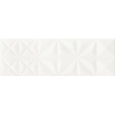 Плитка White Magic Squares Structure белый 25x75