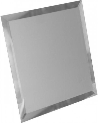 Плитка Квадратная зеркальная серебряная с фацетом 10мм КЗС1-03 25x25