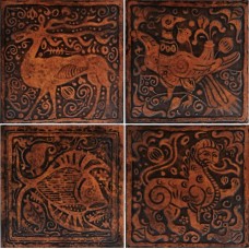 Плитка Родос коричневая темная декоративная 33x33