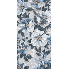 Керамогранит Розелла синий декорированный лаппатированный 119,5x238,5
