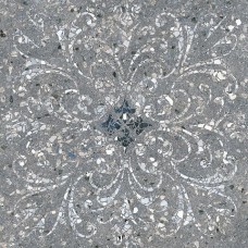Керамогранит Терраццо серый темный обрезной Декорированный 60x60
