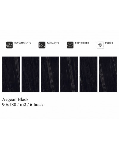 Керамогранит Aegean Black 90x180