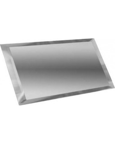 Плитка Прямоугольная зеркальная серебряная с фацетом 10мм 12x48